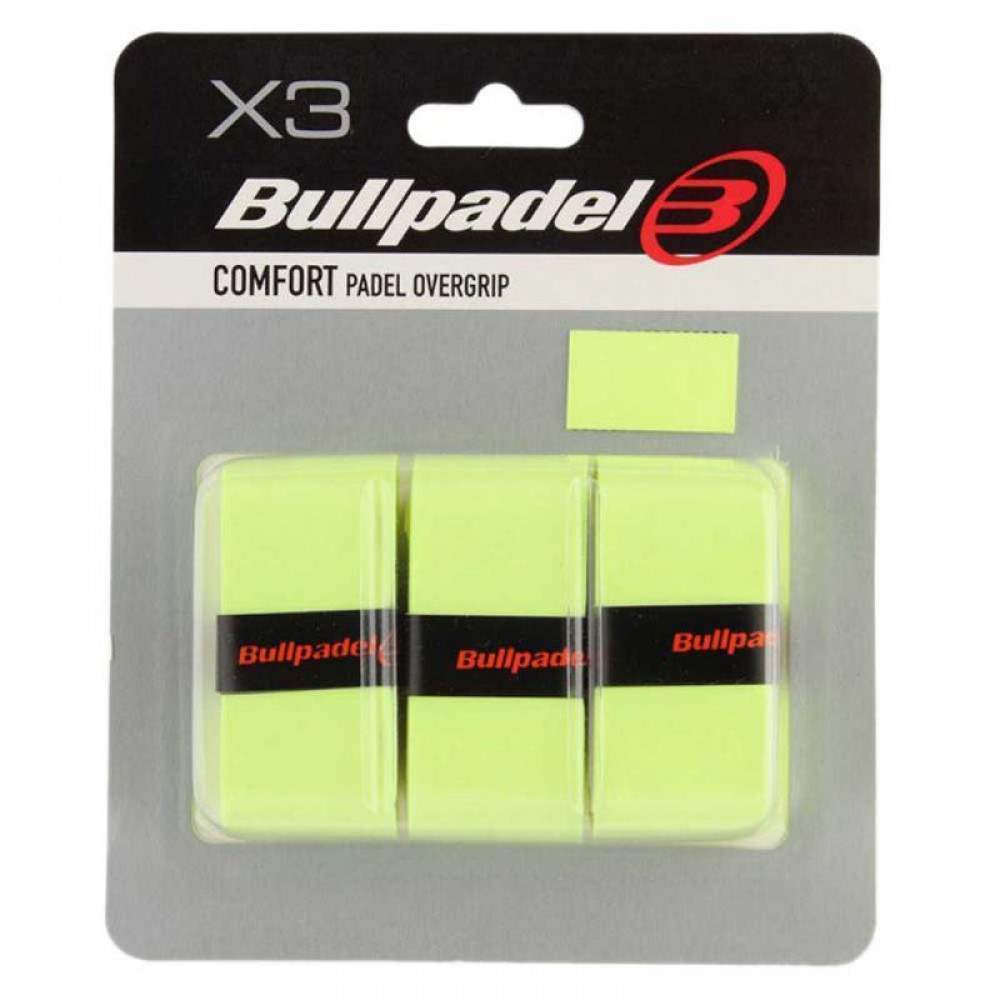 Blister Bullpadel 3 Overgrips GB1200 Comfort Amarillo Azufre Fluor - Barata Oferta Outlet