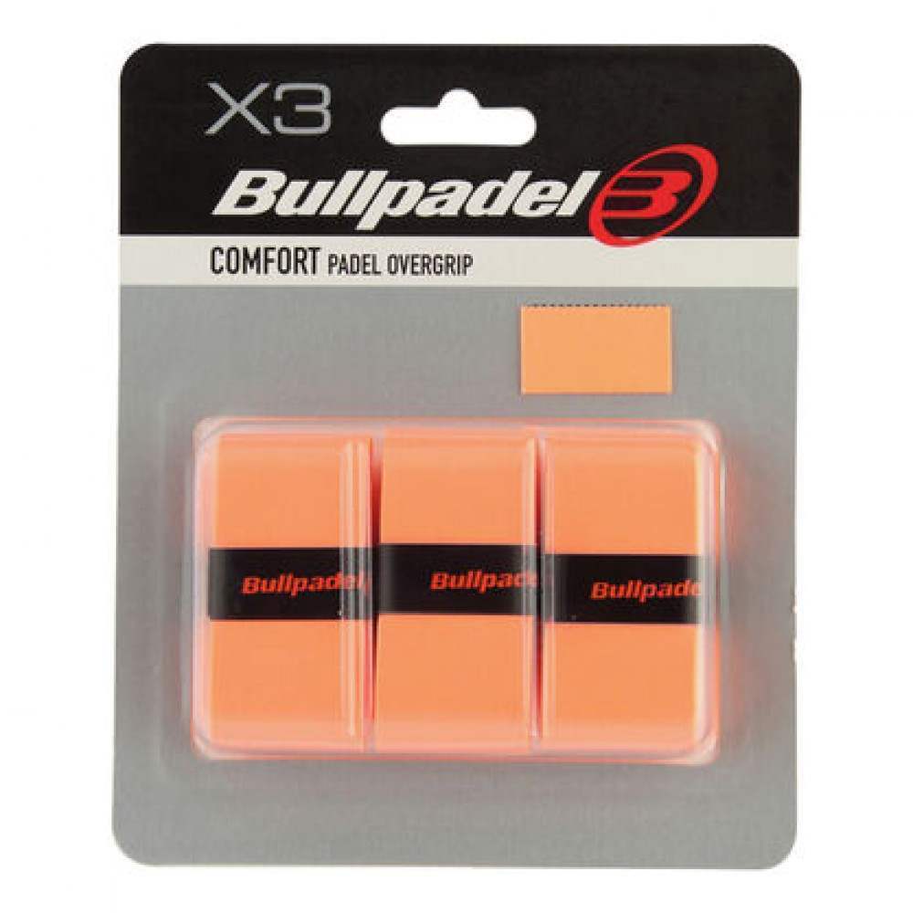 Blister Bullpadel 3 Overgrips GB1200 Comfort Naranja Fluor - Barata Oferta Outlet