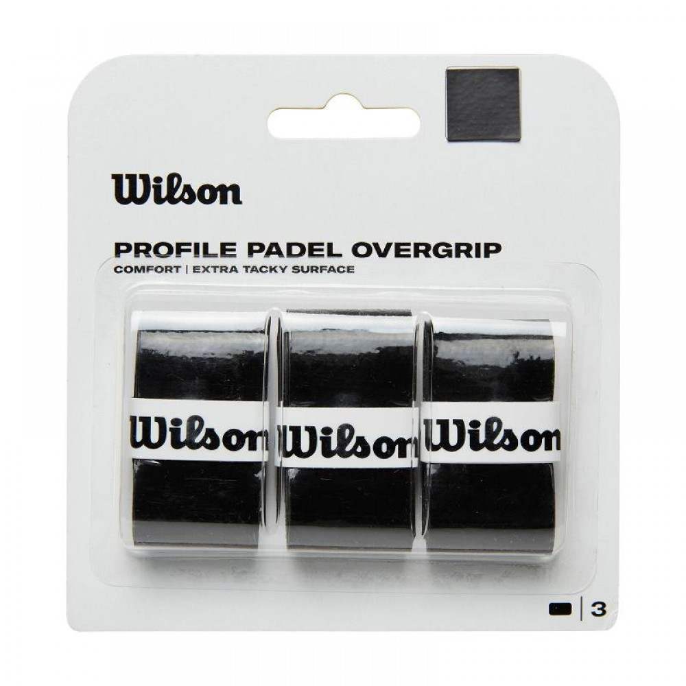 Blister Wilson Perfil Padel Negro 3 Overgrips