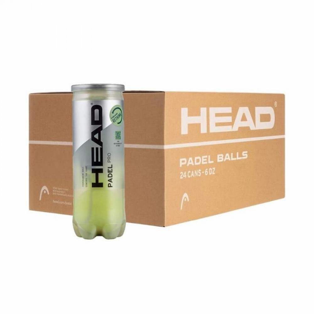 Cajon 72 Pelotas - 24 Botes de 3 uds - Head Padel Pro - Barata Oferta Outlet