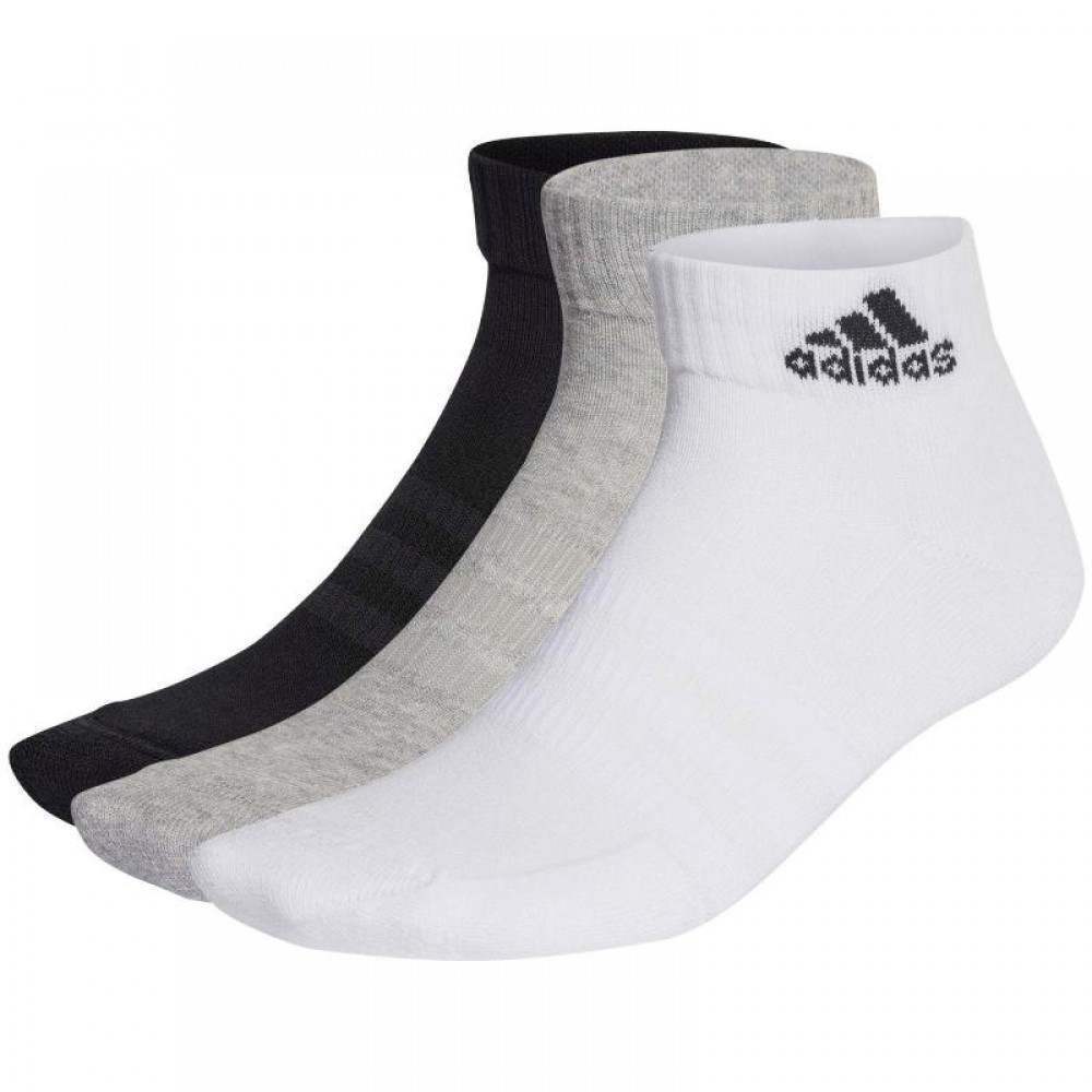 Calcetines Adidas Cushioned Blanco Negro Gris 3 pares - Barata Oferta Outlet