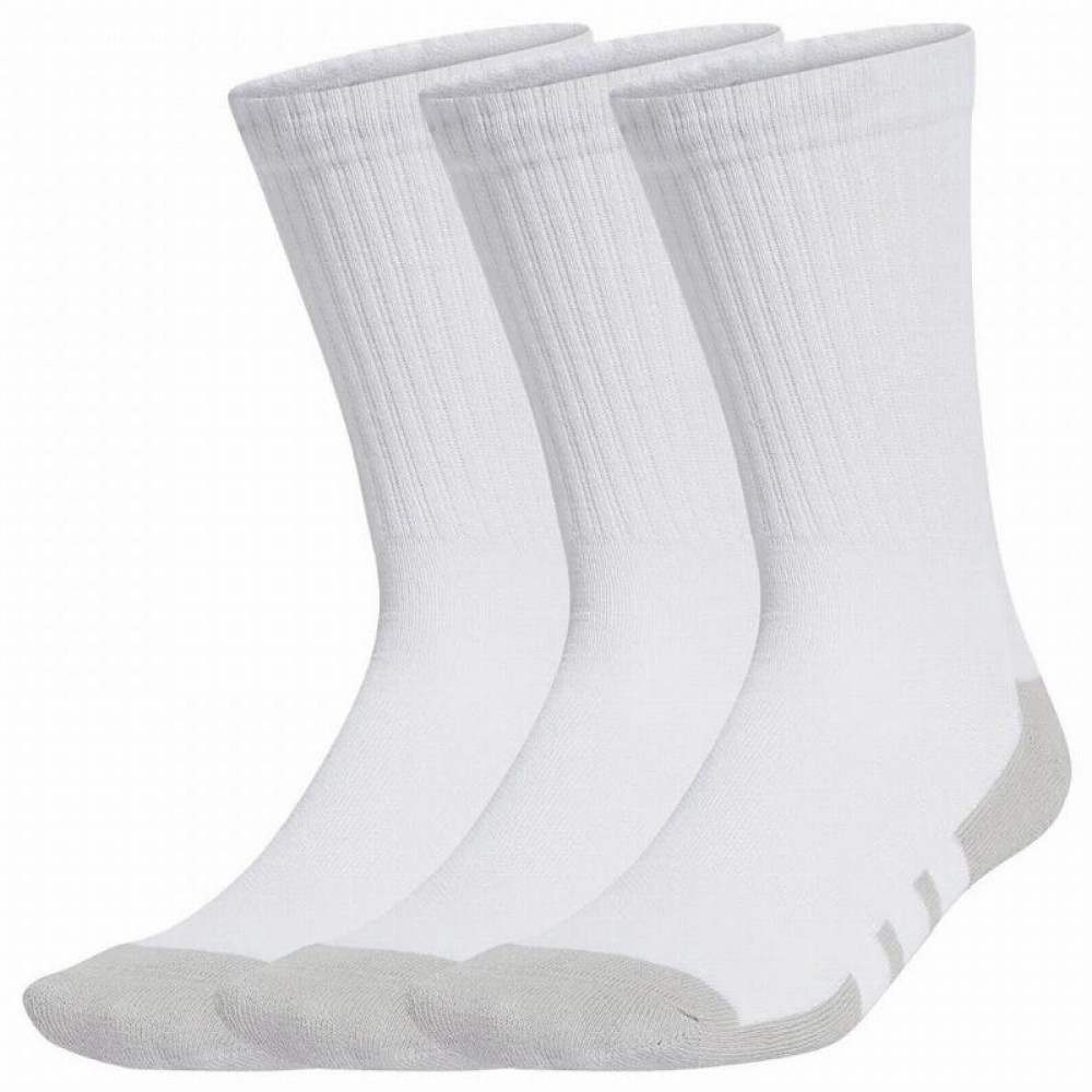 Calcetines Adidas Essentials Cushioned Crew Blanco Gris 3 Pares