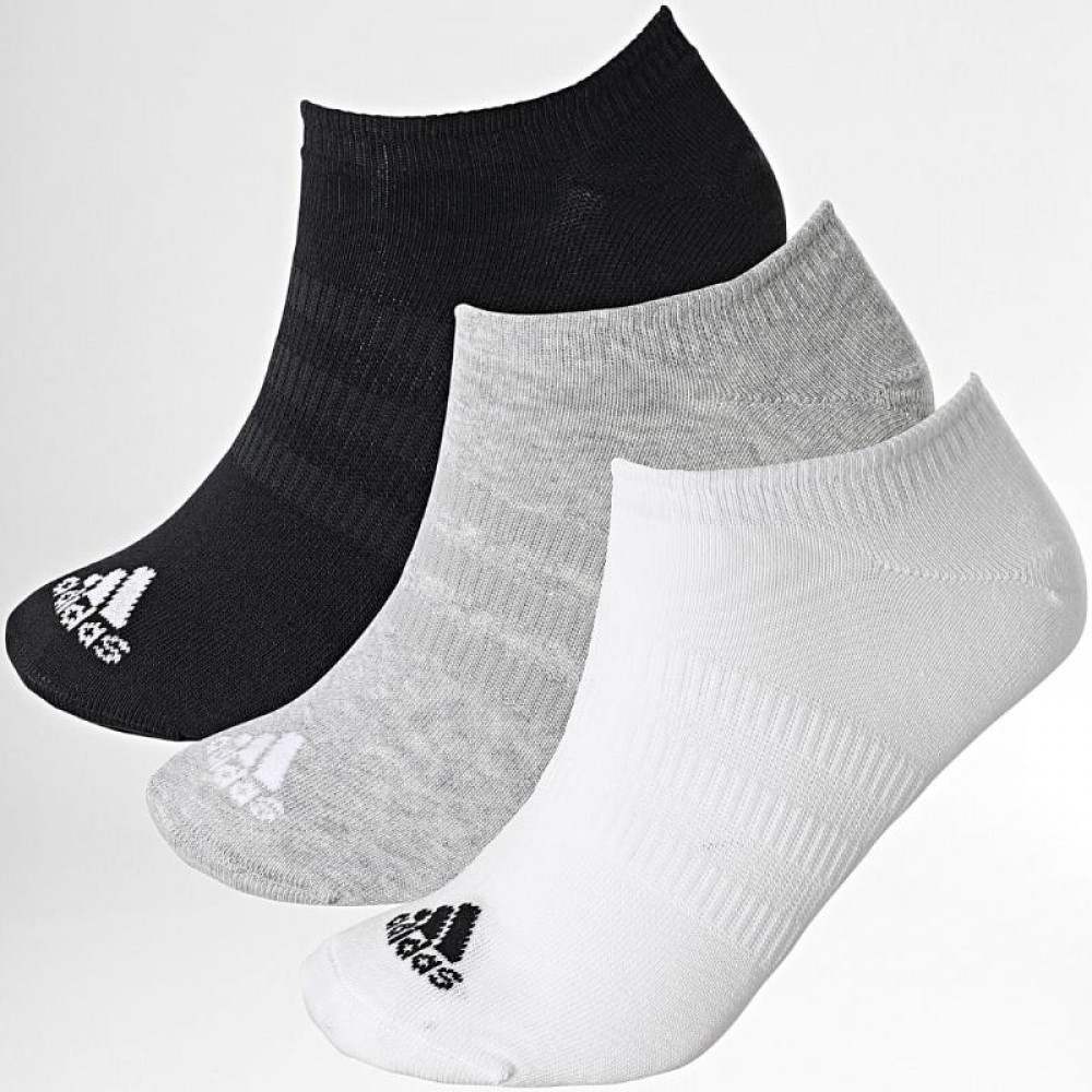 Calcetines Adidas Piqui Negro Blanco Gris 3 Pares - Barata Oferta Outlet