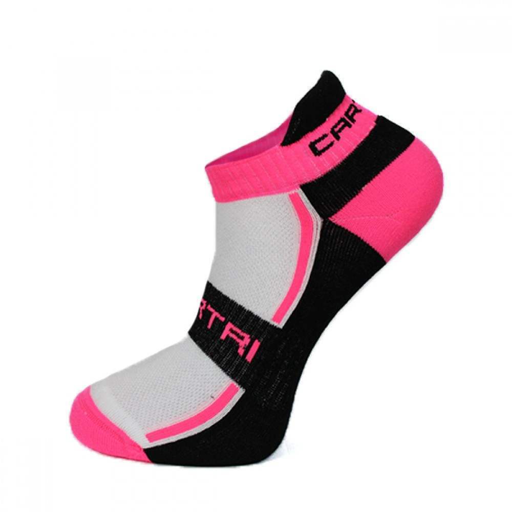 Calcetines Cartri Slash Crew Blanco Fucsia 1 Par - Barata Oferta Outlet