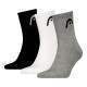 Calcetines Head All Sports Short Crew Negro Blanco Gris 3 Pares