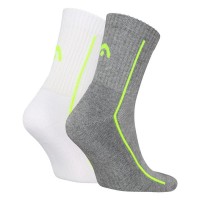 Calcetines Head Performance Short Crew Blanco Gris Lima 2 Pares