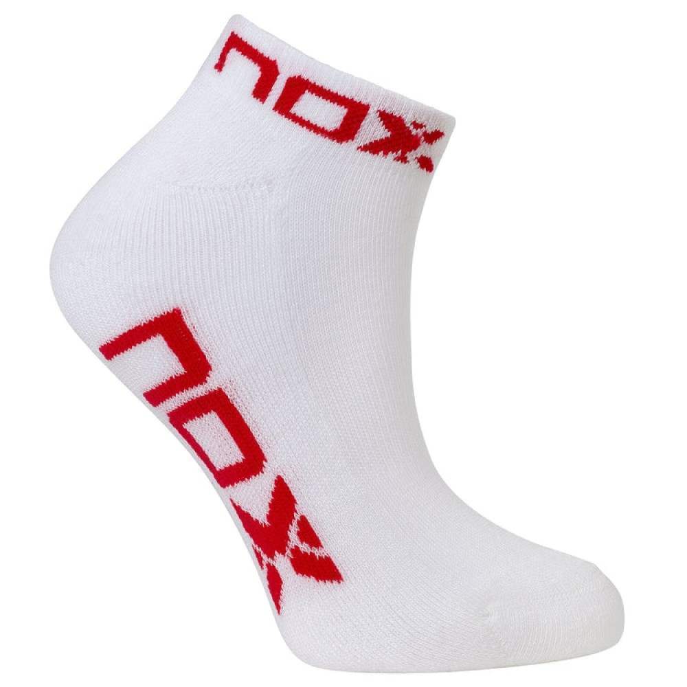 Calcetines Nox Tobillero Blanco Rojo 1 Par - Barata Oferta Outlet