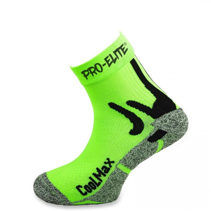 Calcetines Pro Elite Coolmax Verde Fluor 1 Par