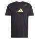 Adidas Tennis Kategorie Grafik Schwarzes T-Shirt in Zitrone