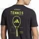 Adidas Tennis Kategorie Grafik Schwarzes T-Shirt in Zitrone