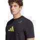 Adidas Tennis Kategorie Grafik Schwarzes T-Shirt in Zitrone