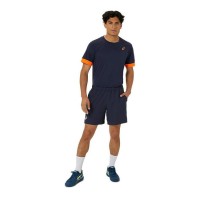 Camiseta Asics Court Azul Medianoche Naranja