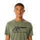 Camiseta Asics Tiger Verde Liquen - Barata Oferta Outlet