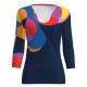 Camiseta Bidi Badu Twiggy V-Neck Azul Oscuro Mix Mujer