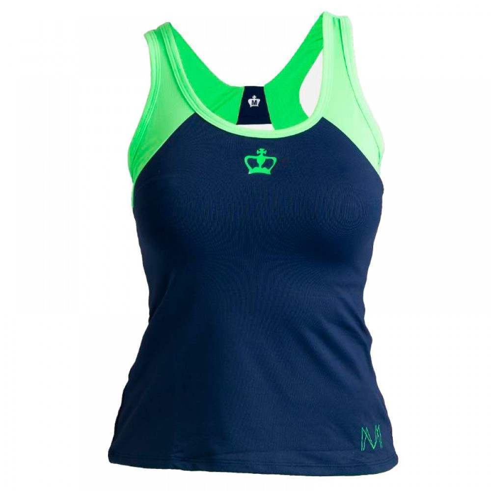 Camiseta Black Crown Marta Marrero Azul Marino Verde - Barata Oferta Outlet