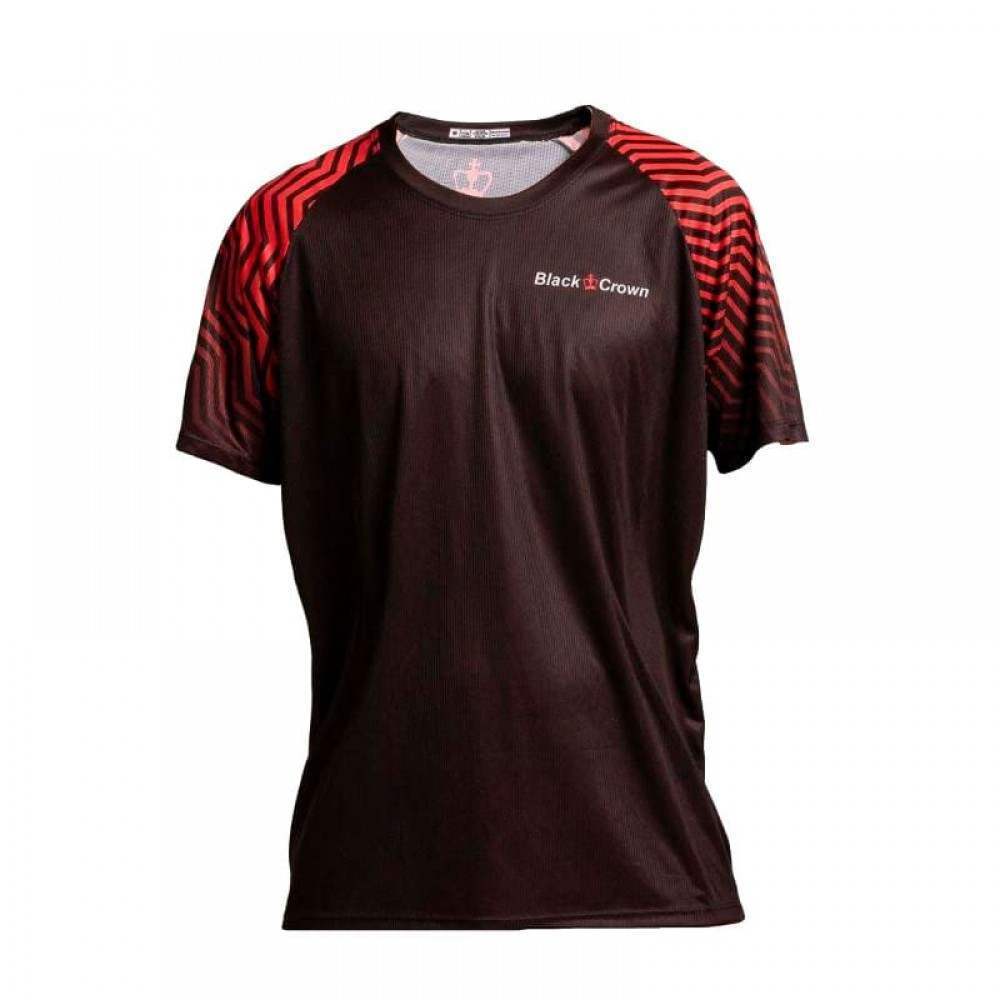 Camiseta Black Crown Oulu Negro Rojo - Barata Oferta Outlet