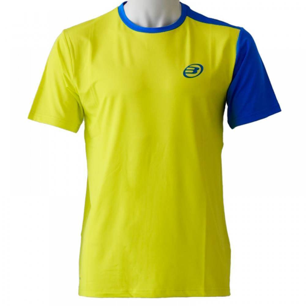 Camiseta Bullpadel Challenger Amarillo Limon Fluor Azul Real - Barata Oferta Outlet