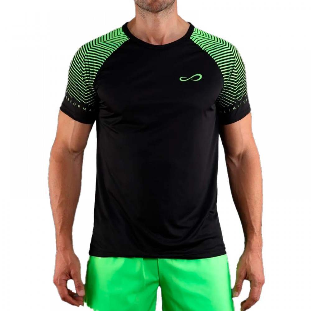 Camiseta Endless Feisty Sleeves Negro Verde - Barata Oferta Outlet