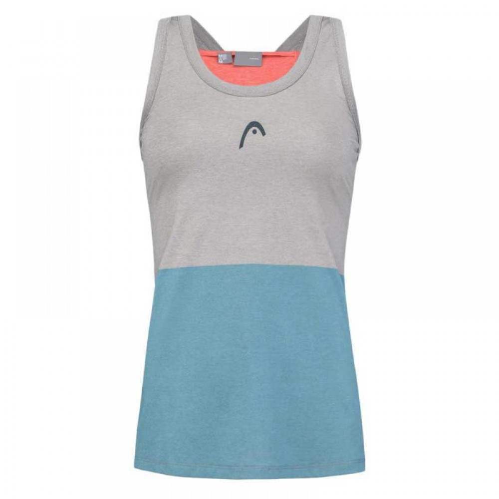 Camiseta Head Tech Top Gris Azul Electrico Mujer - Barata Oferta Outlet