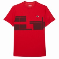 Camiseta Lacoste Novak Djokovic Ultra Dry Rojo Burdeos