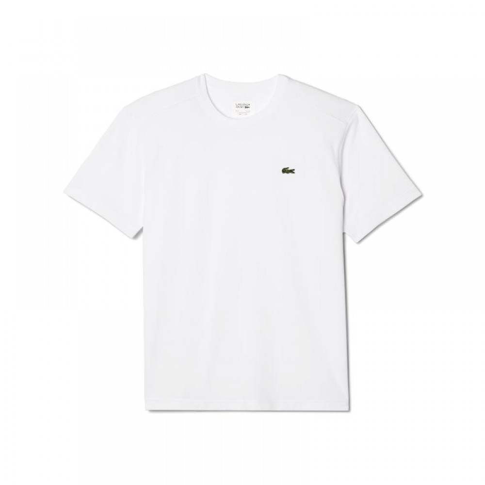 Camiseta Lacoste Sport Bordado Blanco Logo Verde - Barata Oferta Outlet