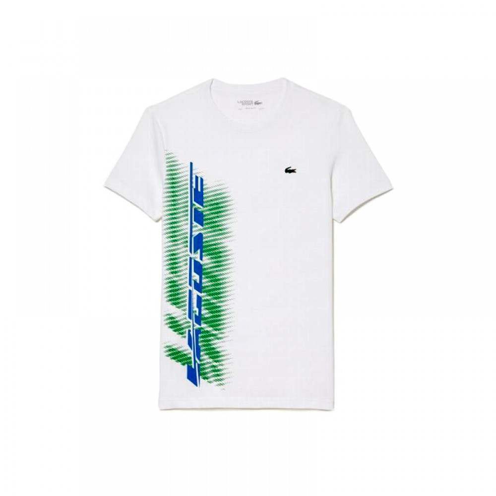 T-Shirt Lacoste Sport Brand Contrast Weiß