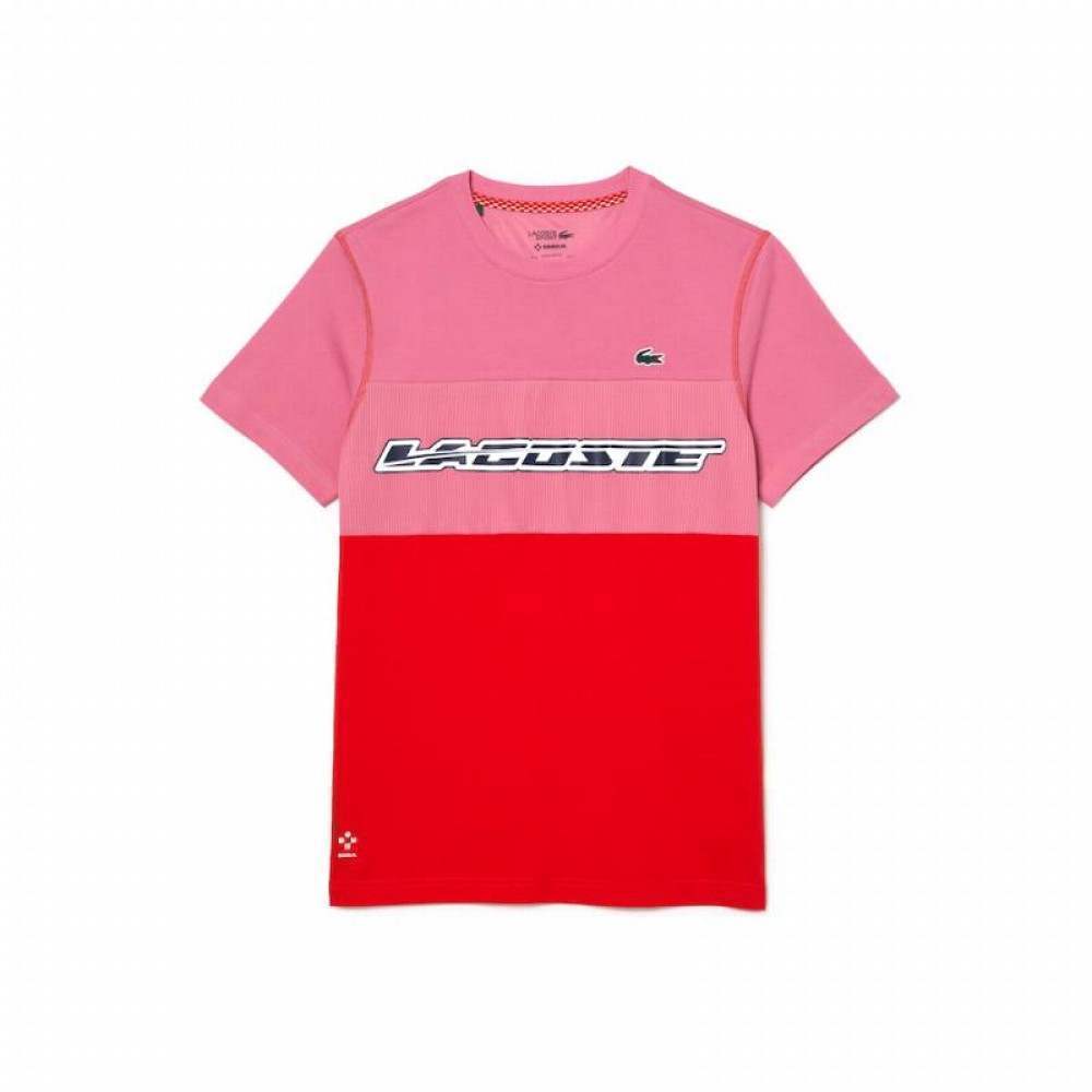 Camiseta Lacoste Sport Medvedev Rosa Rojo - Barata Oferta Outlet