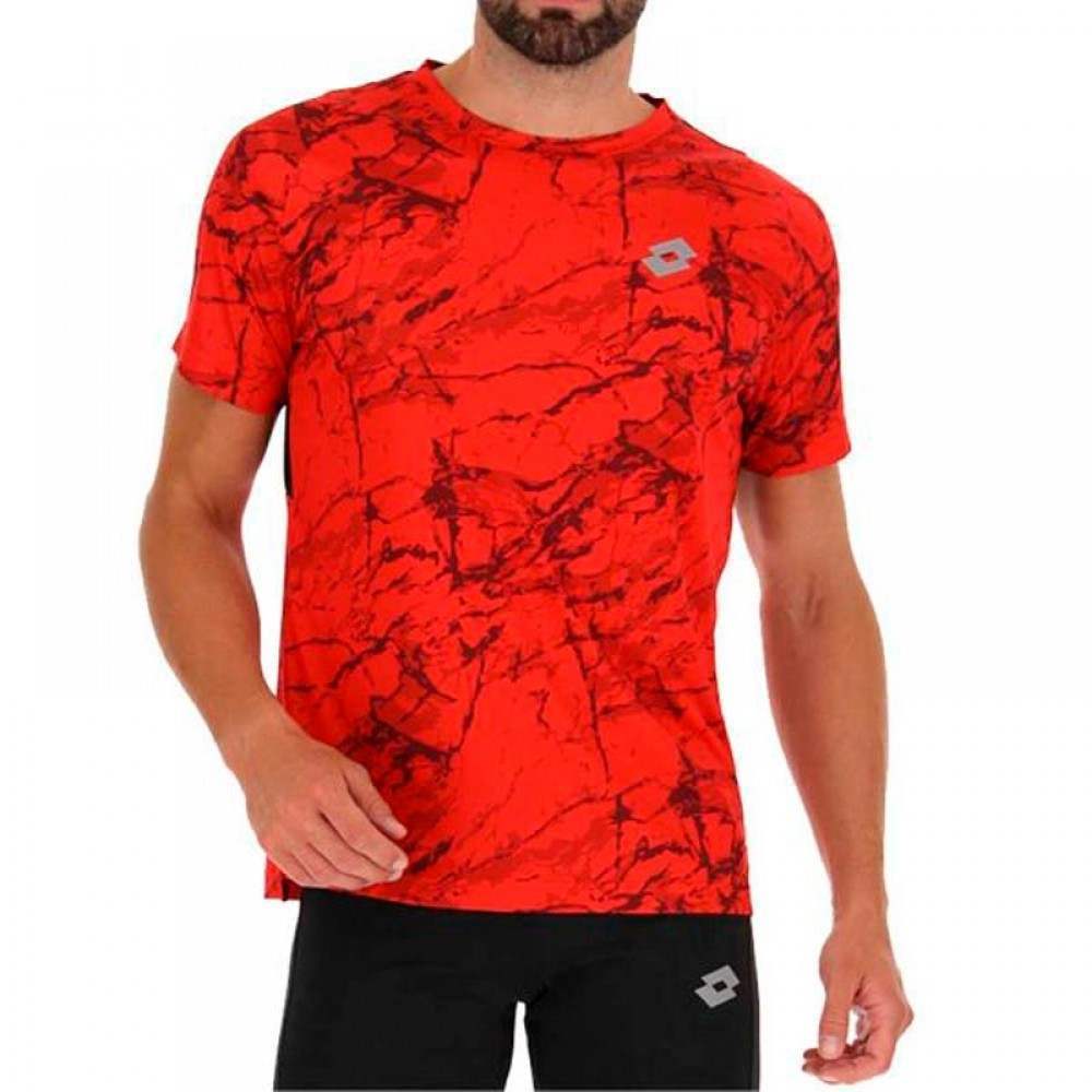 Camiseta Lotto Run Fit Rojo Llama - Barata Oferta Outlet