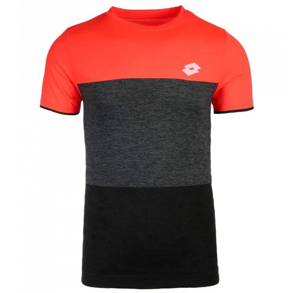 Camiseta Lotto Tech Seamless Coral Negro - Barata Oferta Outlet