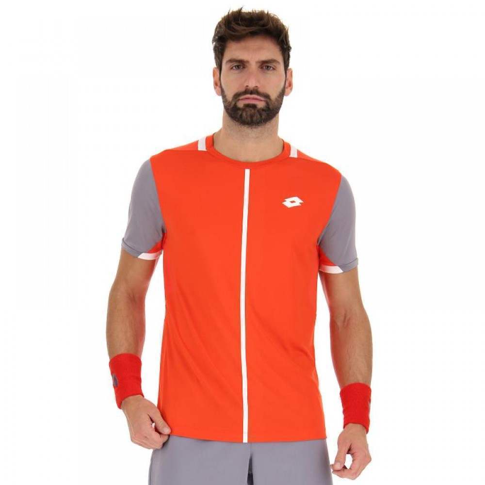 Camiseta Lotto Top IV Rojo Amapola Gris Plata - Barata Oferta Outlet