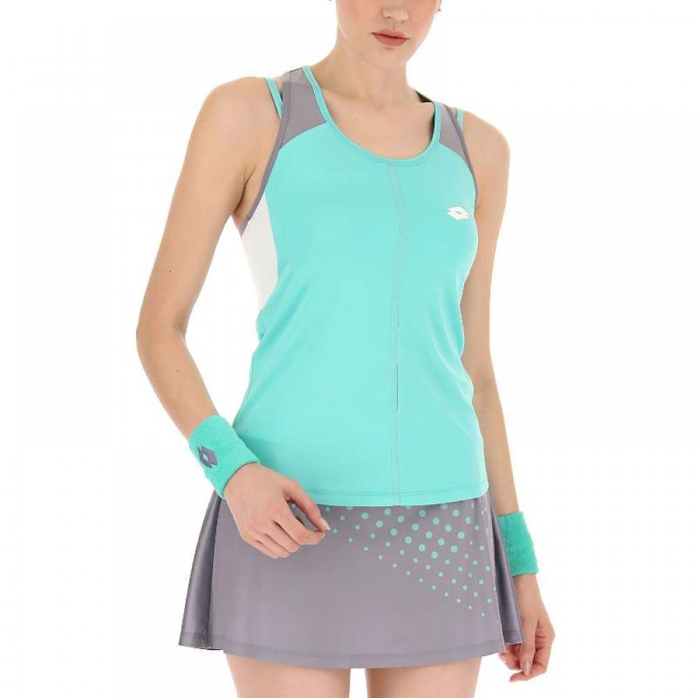 Camiseta Lotto Top IV Verde Turquesa Gris Mujer - Barata Oferta Outlet