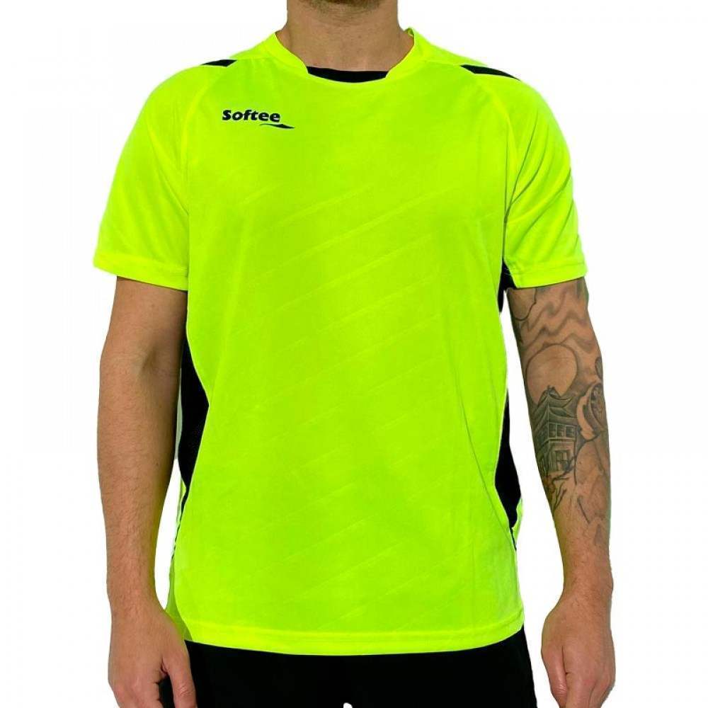 Camiseta Softee Play Amarillo Fluor Negro - Barata Oferta Outlet