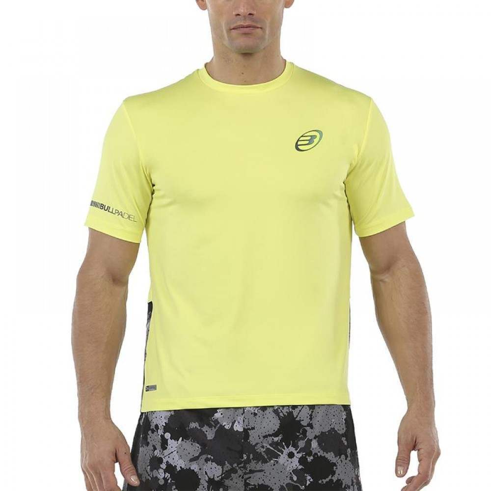 Camiseta Bullpadel Union Amarillo Azufre Fluor - Barata Oferta Outlet