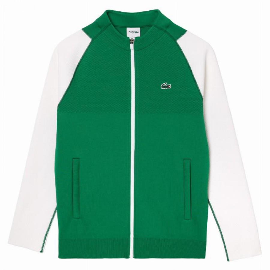 Chaqueta Lacoste Novak Djokovic Verde Blanco