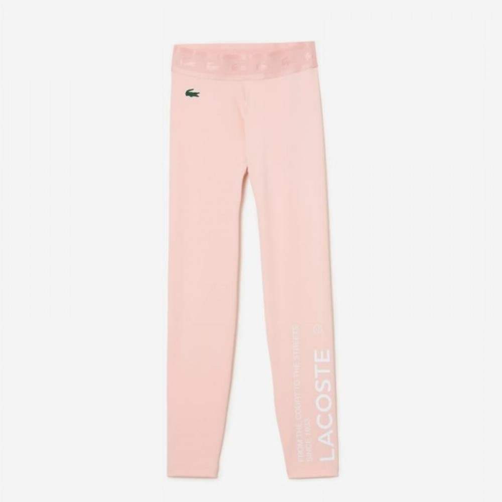 Mallas Lacoste Sport Poliester Reciclado 7/8 Rosa - Barata Oferta Outlet