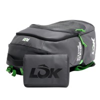 Lok Maxx Sac a dos Noir Gris Fonce Lime