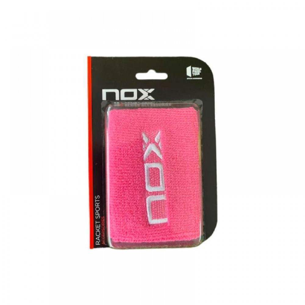 Munequeras Nox Rosa Logo Blanco 2 Unidades - Barata Oferta Outlet