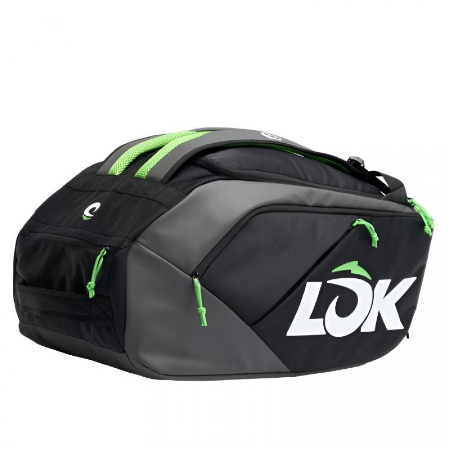 Lok Maxx Sac de Padel Noir Gris Fonce Citron Vert