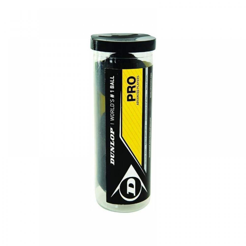 Pelota Squash Dunlop Pro Doble Punto Amarillo 3 Unidades