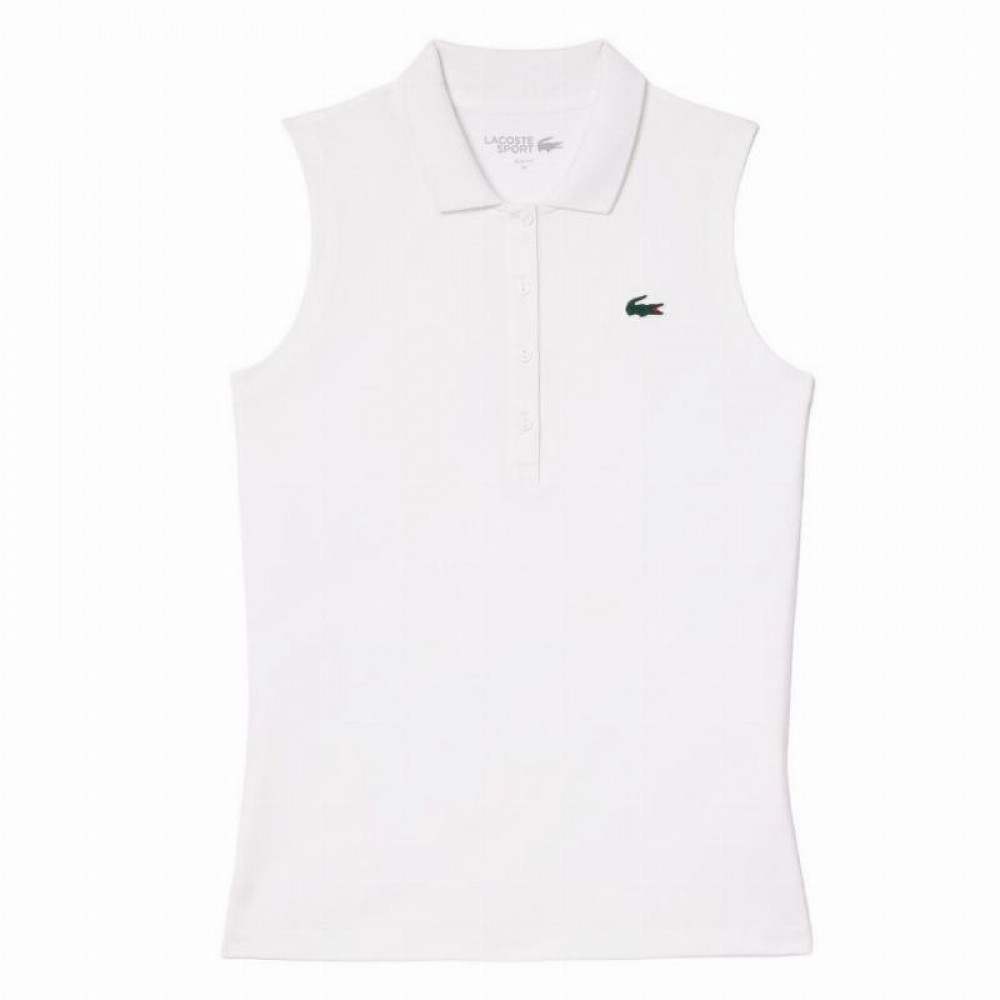 Polo Lacoste Ultra Dry Blanco Mujer