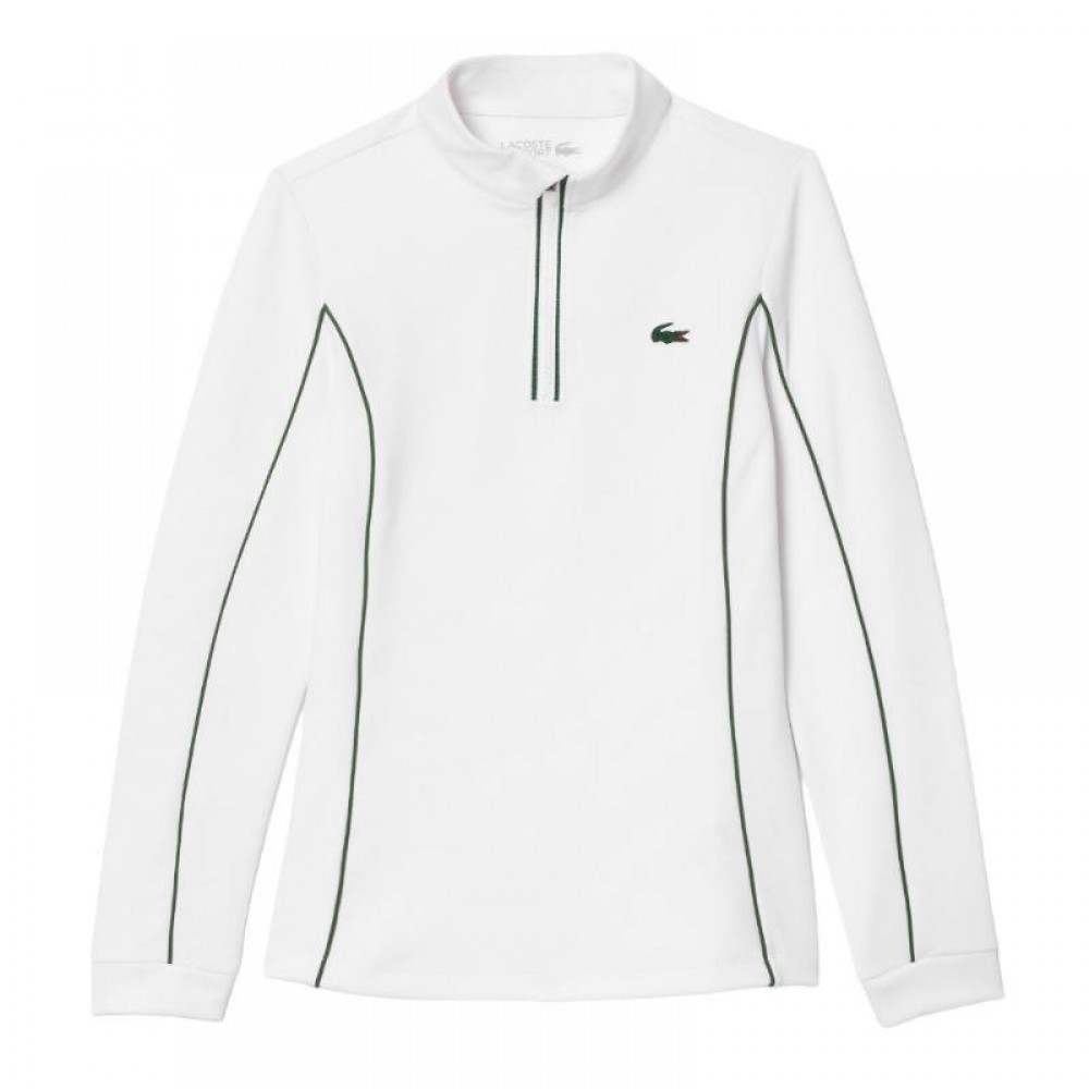 Sudadera Lacoste Ultra Dry Blanco Verde Mujer