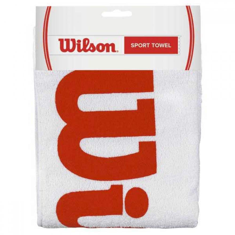 Toalla Wilson Sport Blanco Rojo Grande - Barata Oferta Outlet