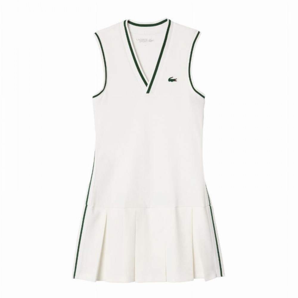 Vestido Lacoste Sport Pique Blanco Verde