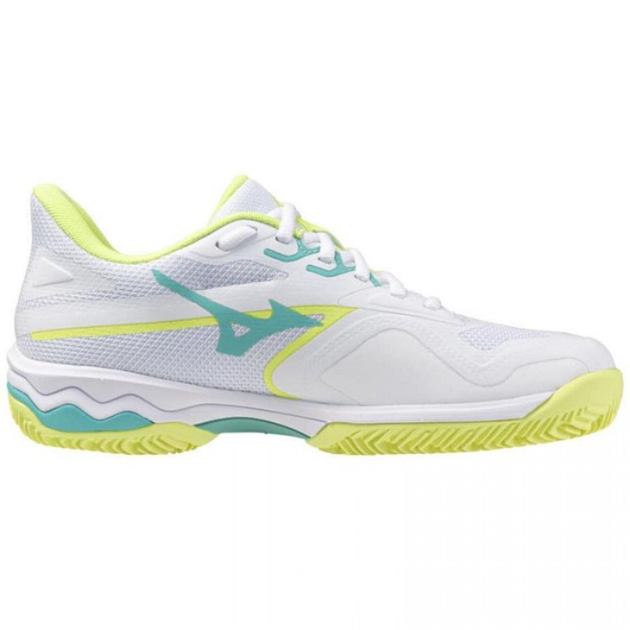 Baskets Femme Mizuno Wave Exceed Light 2 TERRE BATTUE Blanc Noir Lime